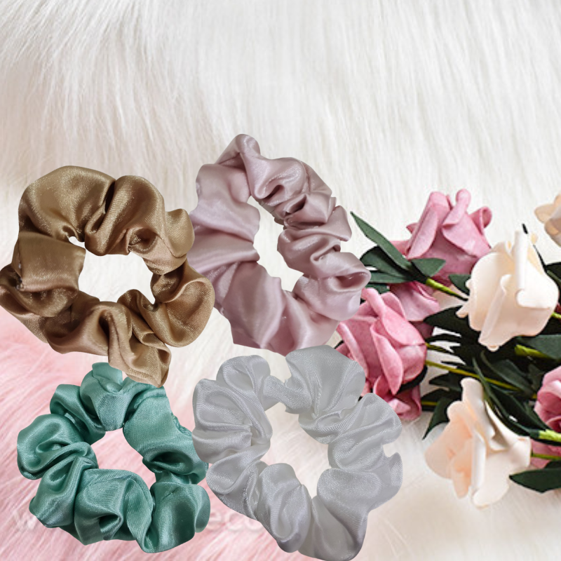 Cột tóc vải phi bóng scrunchies