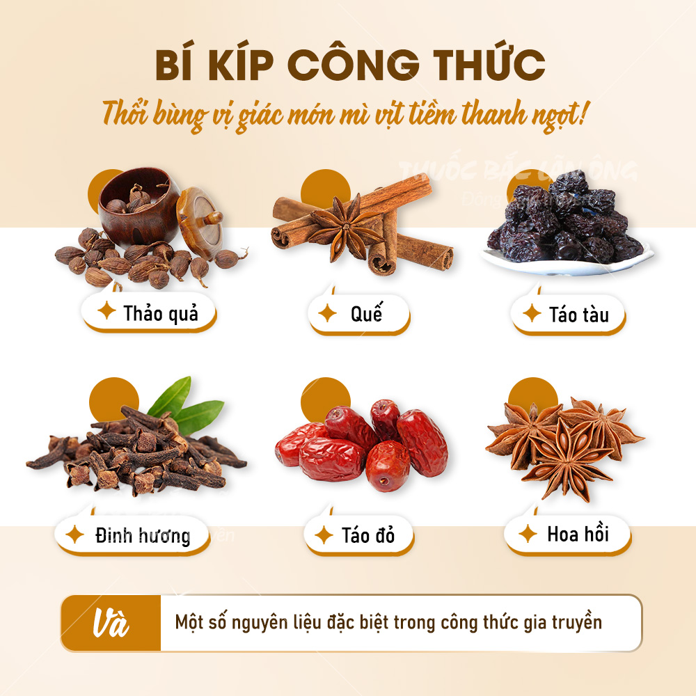 Gia vị mì vịt tiềm Hồng Kông, gói gia vị tiềm đủ vị, thơm ngon, tiện lợi, tặng kèm túi lọc
