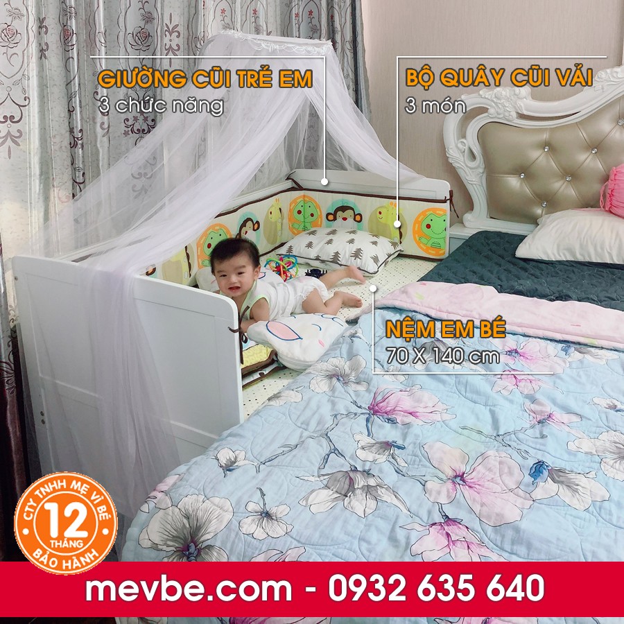 Cũi Marlow trắng - Mẹ Vì Bé