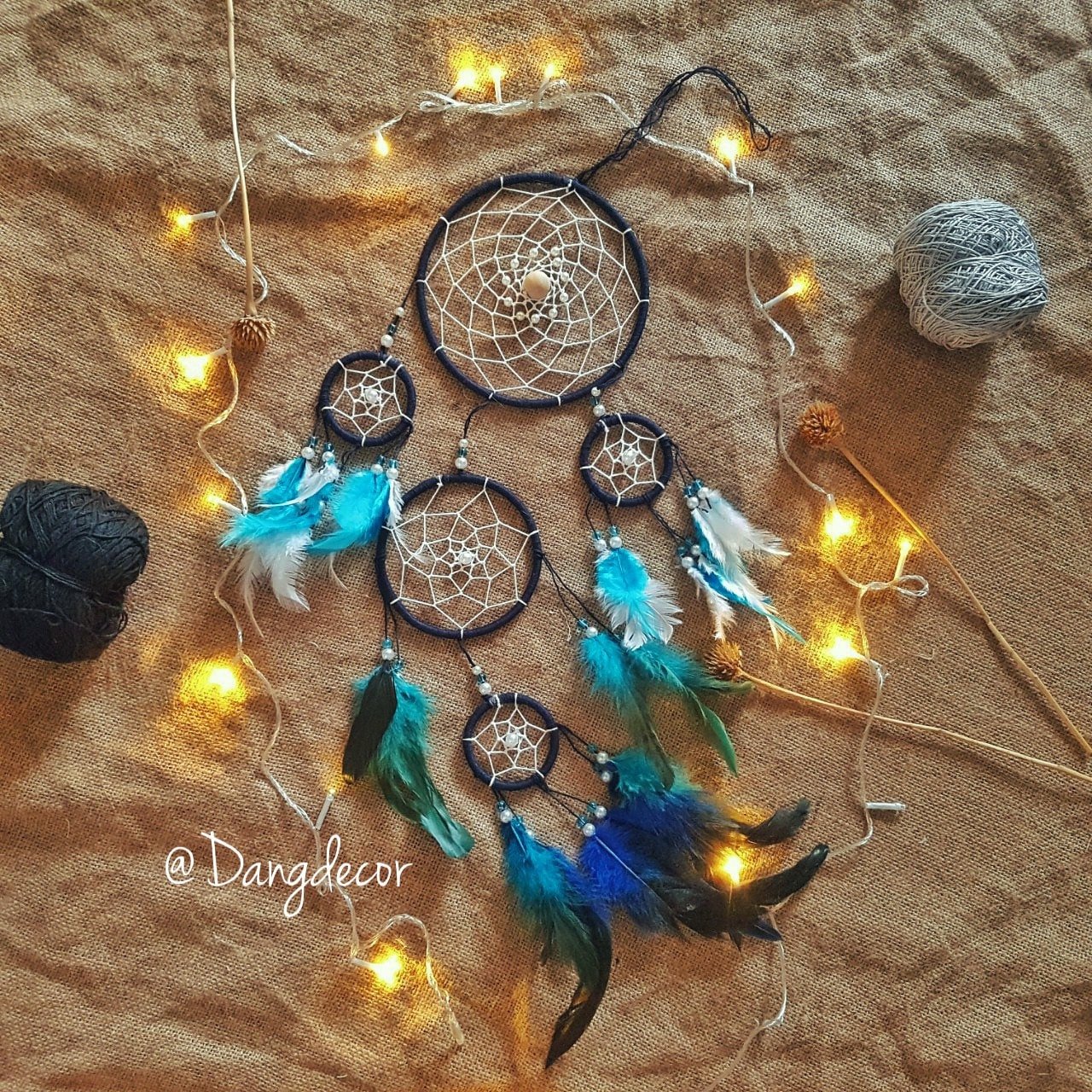 dreamcatcher trang trí nhà của, phòng ngủ giúp ngủ ngon có nhiều màu size lớn