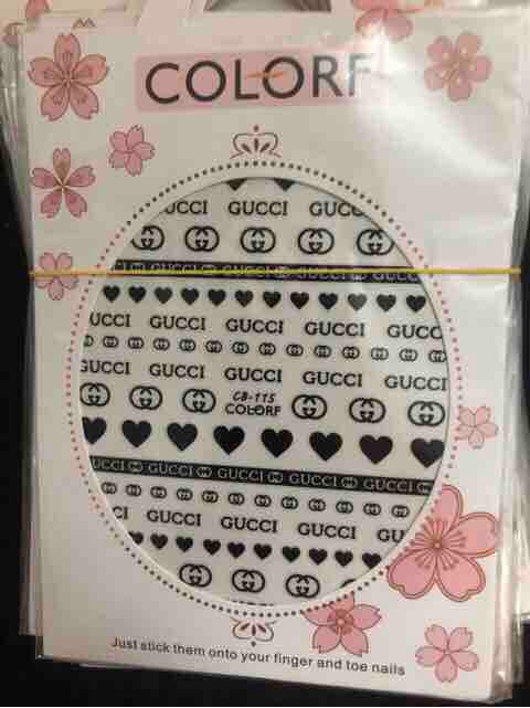 Sticker dán móng mẫu chữ X,Gucci