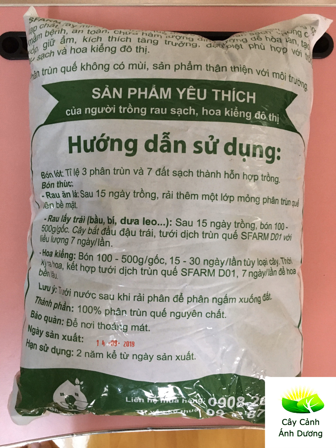 Phân hữu cơ vi sinh trùn quế SFARM Pb01 2kg