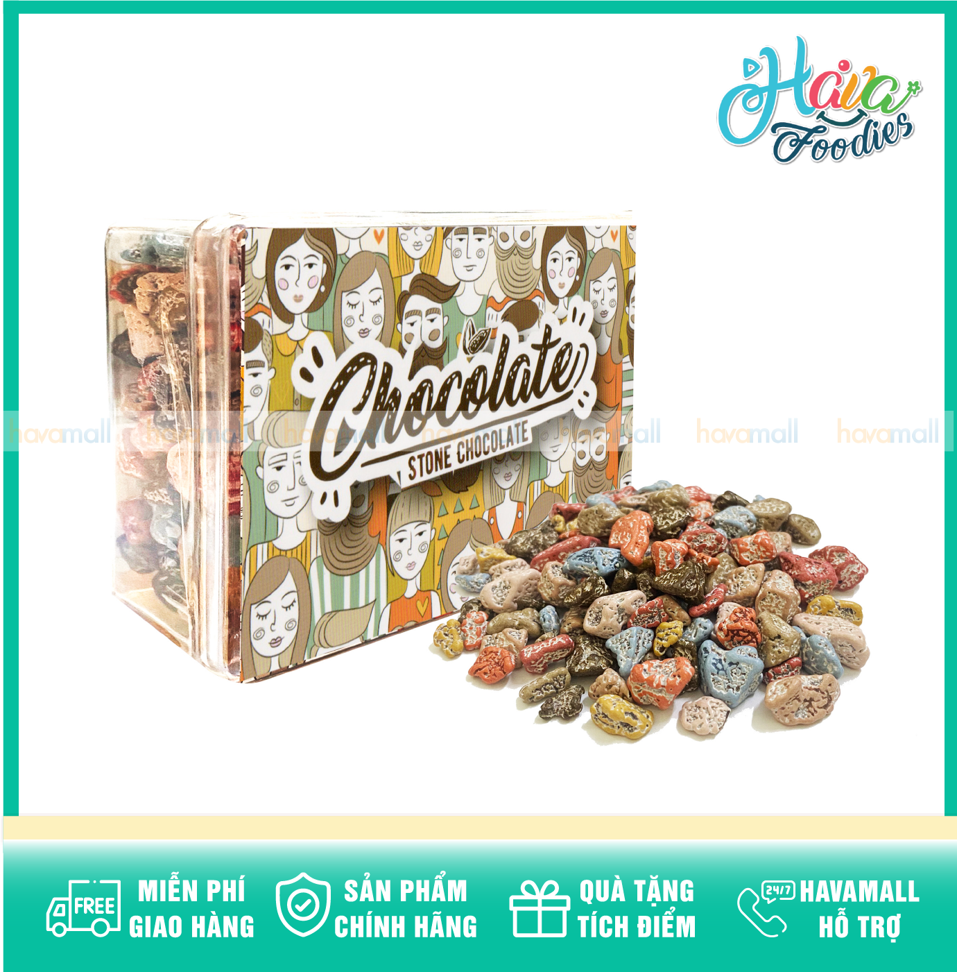 [Hộp 150gr] Kẹo Socola Hình Viên Đá Hiệu Choco Rock Hộp 150g
