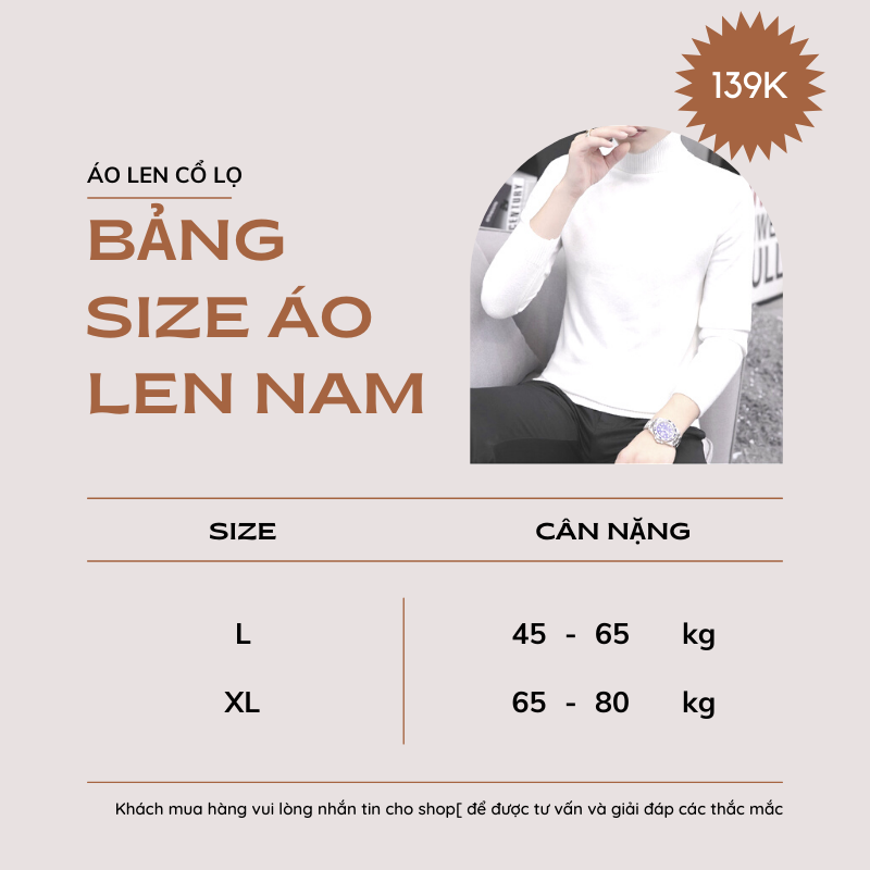 Áo len cổ lọ nam chất len mềm mịn không bai xù 6 màu cơ bản áo len cổ cao thời trang Hàn