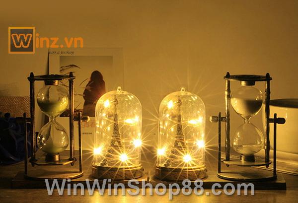 [FREESHIP MAX 15K][HCM]Quả cầu đèn led tháp Eiffel và đồng hồ cát