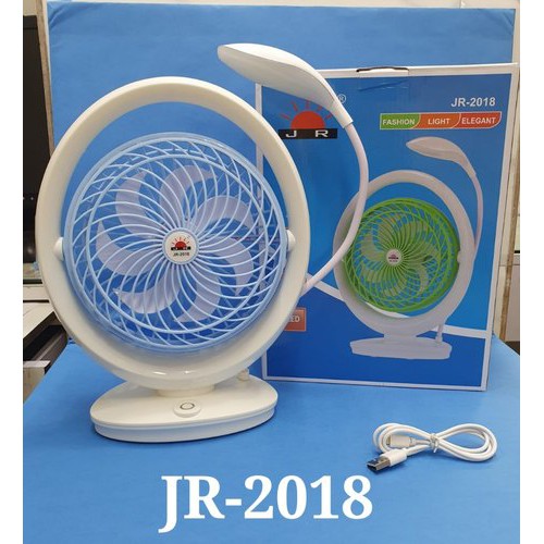 Quạt sạc để bàn tích điện 2018 có Led làm bằng nhựa cao cấp với thiết kế chắc chắn