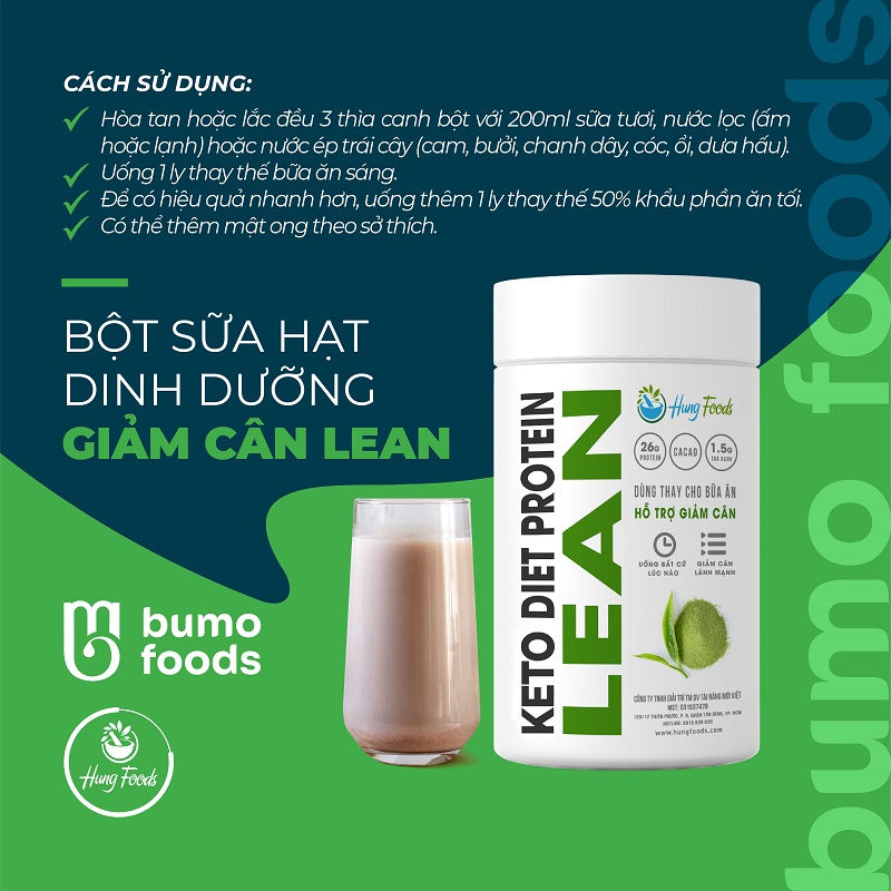 Bột sữa hạt dinh dưỡng giảm cân LEAN (Hộp 500gram)
