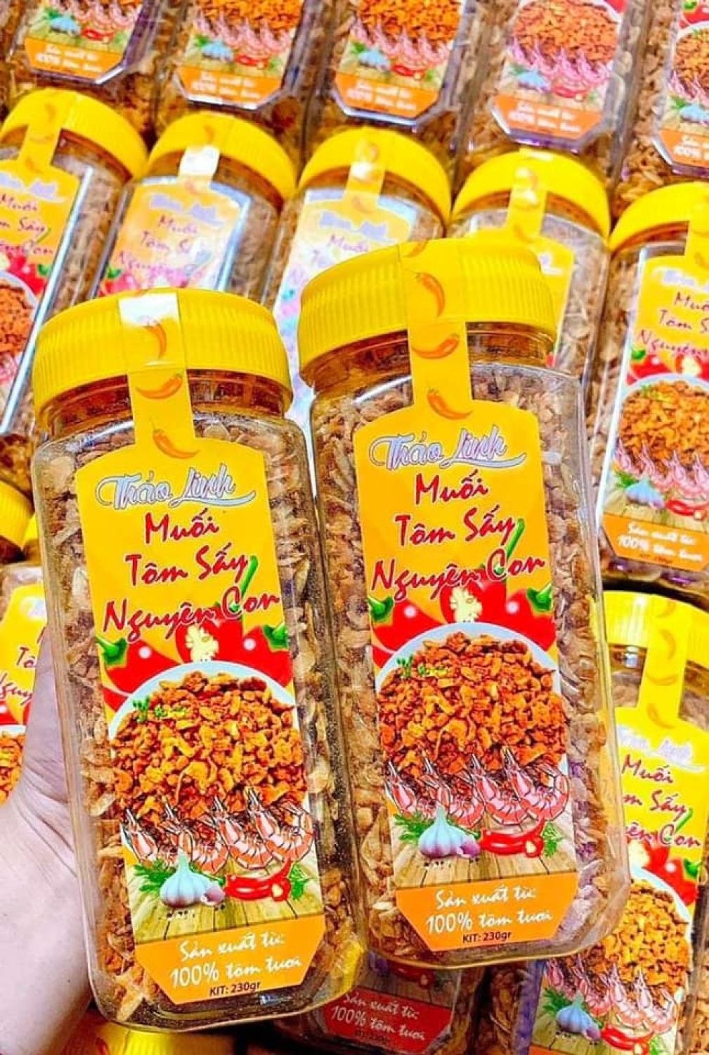 Muối tôm sấy nguyên con Thảo Linh 230gr, muối tôm sấy Tây Ninh thơm ngon chất lượng