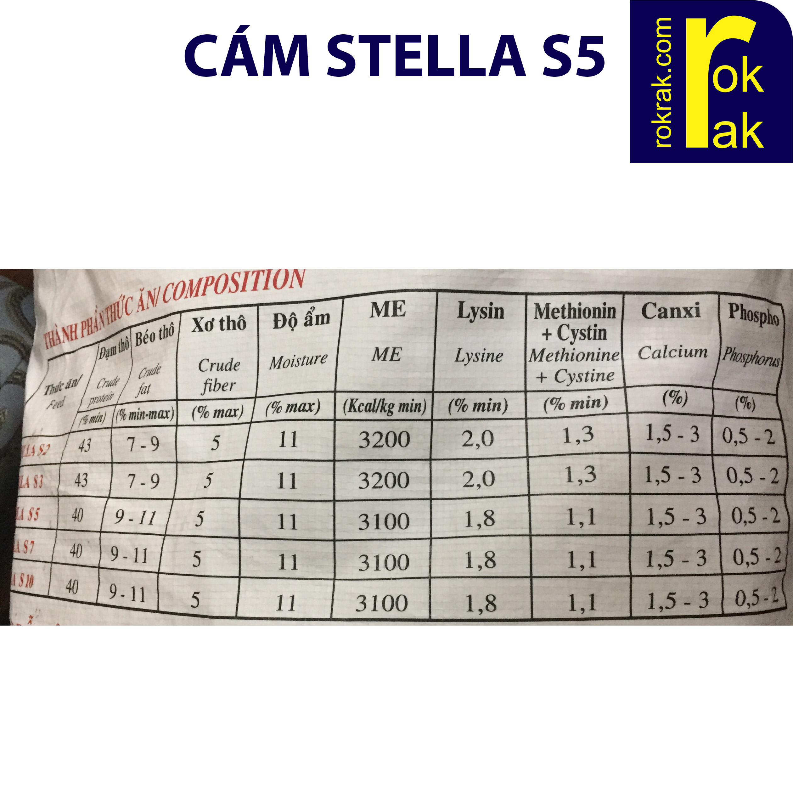 Cám Stella S5 Bao chiết 1Kg Thức ăn cho cá Koi