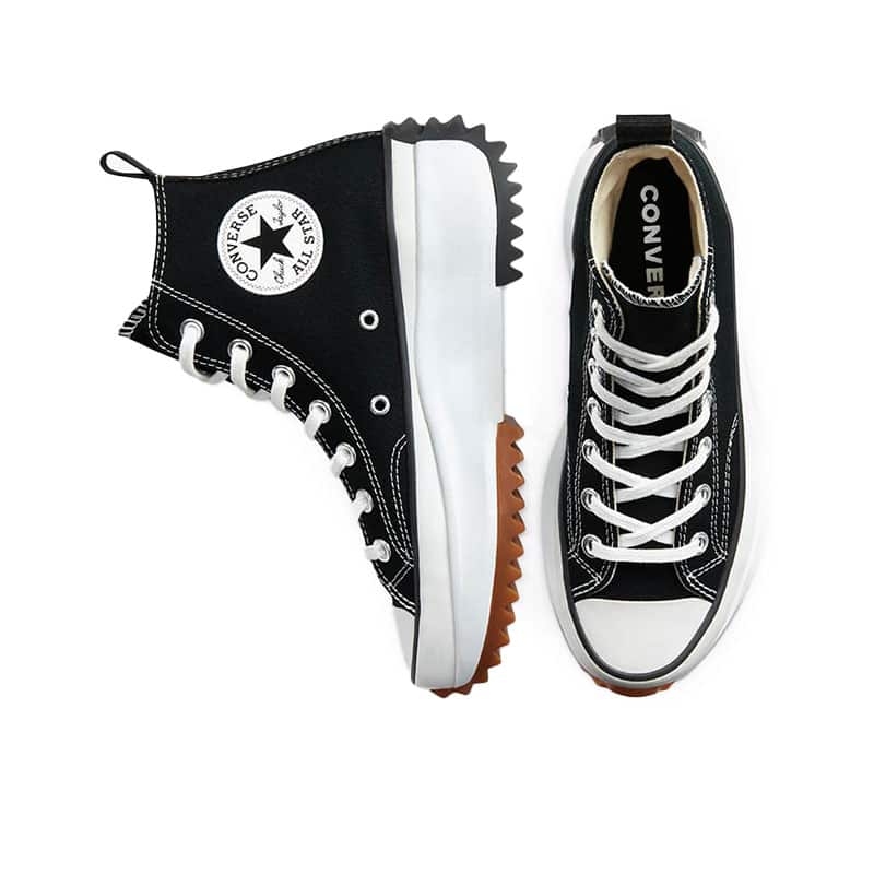 Converse Run Star Hike Canvas Platform Unisex Sneakers - Black/White/Gum