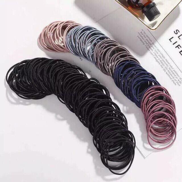 Set chun buộc tóc túi zip 100c KB C411