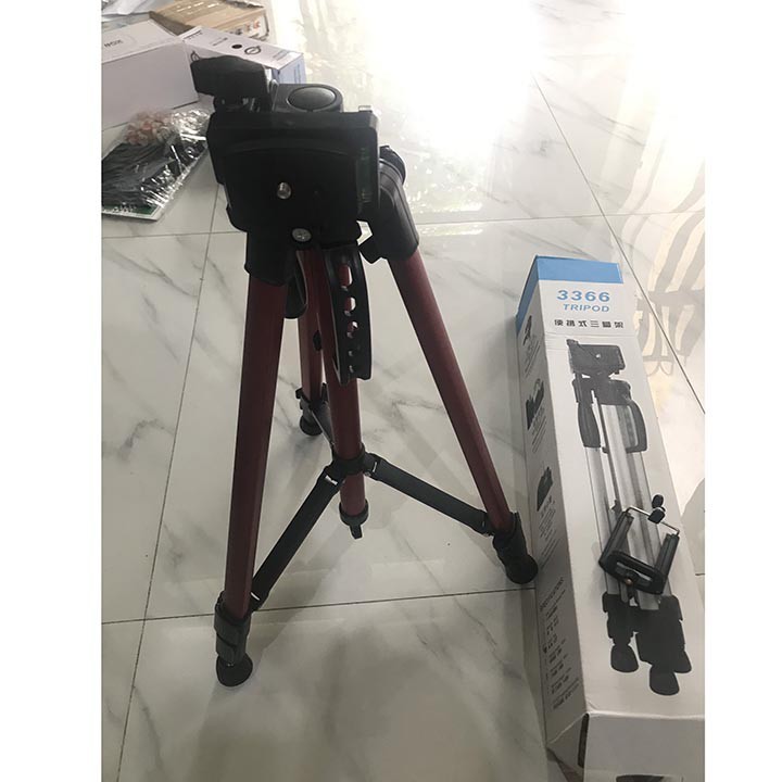 Chân giá đỡ điện thoại, máy ảnh Tripod 3366 cao 140cm có tay cầm cực chắc chắn