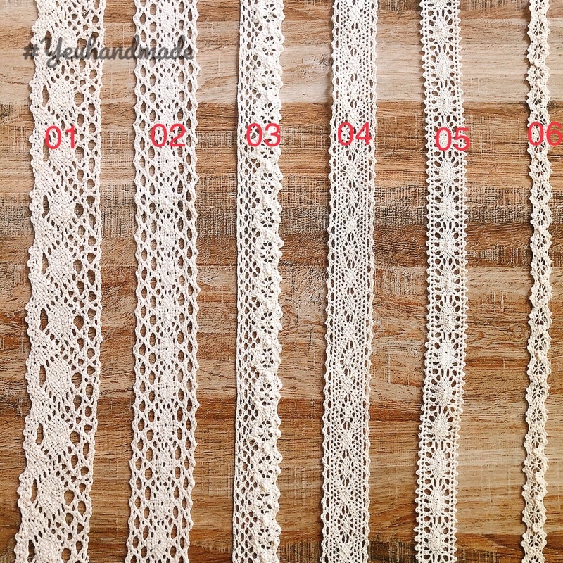 Dây ren trang trí mũ nón handmade