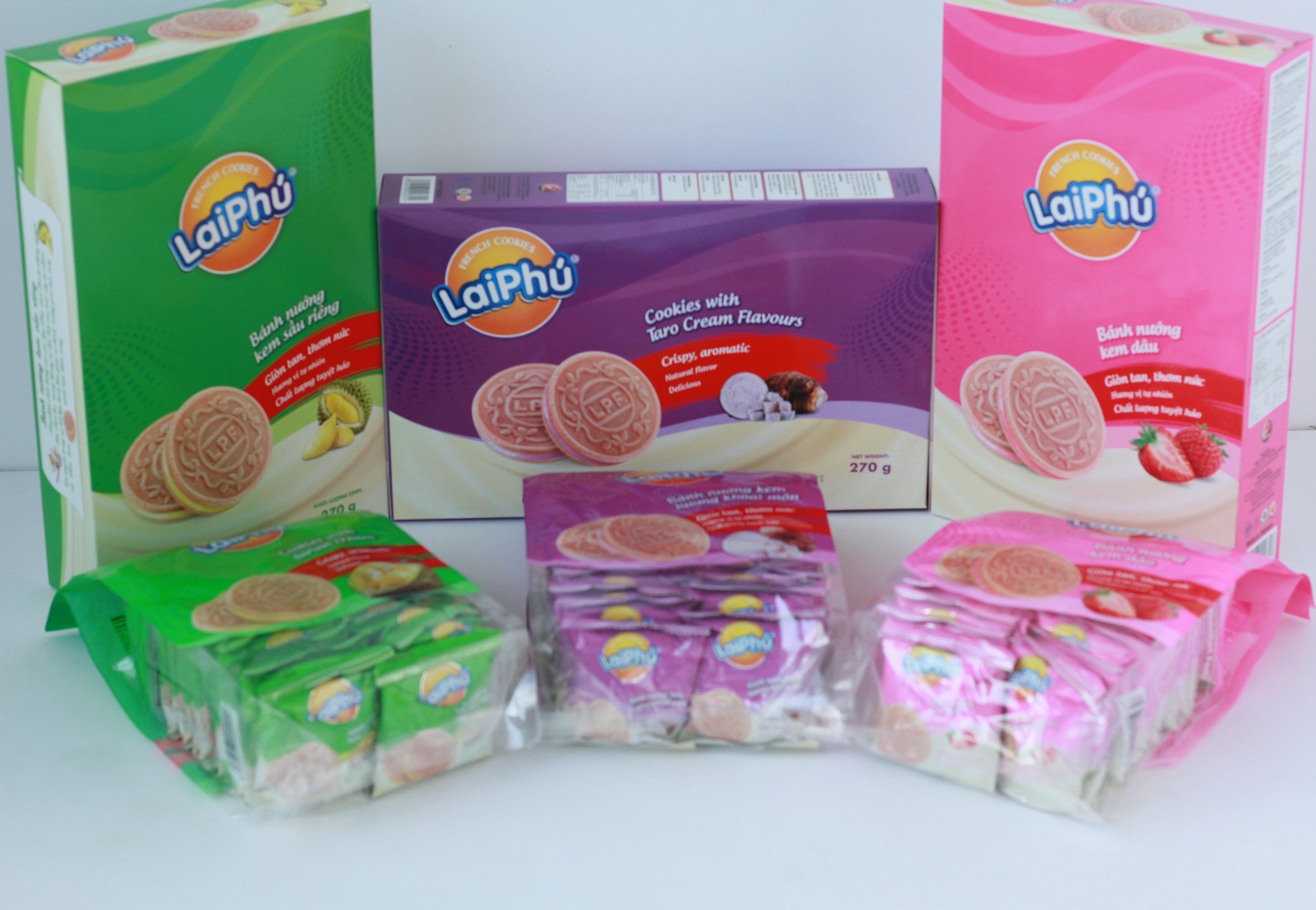 Bánh cookies Lai Phú kem Dâu (1Kg)