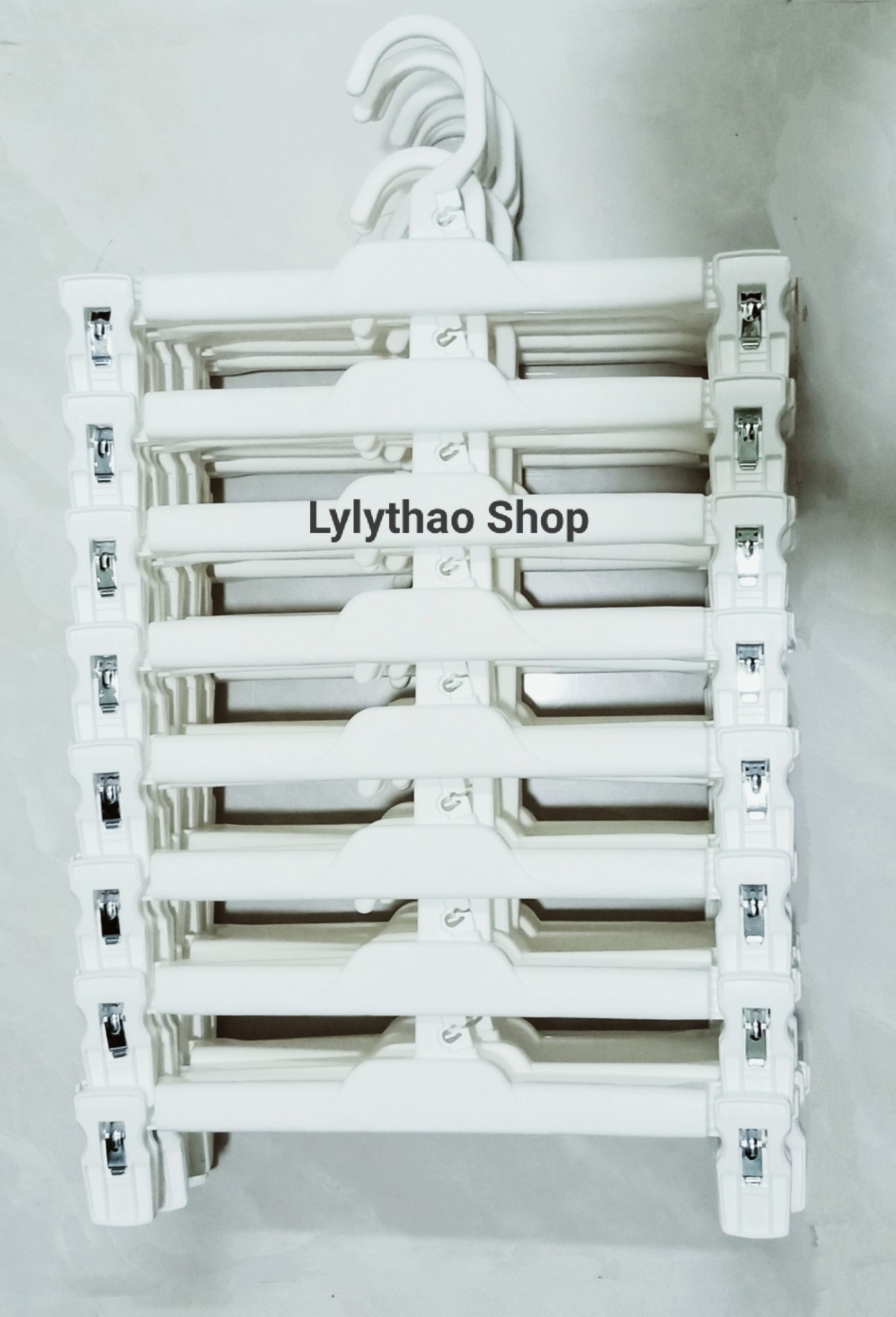 Móc kẹp nhựa trắng người lớn (Combo 10 cái)