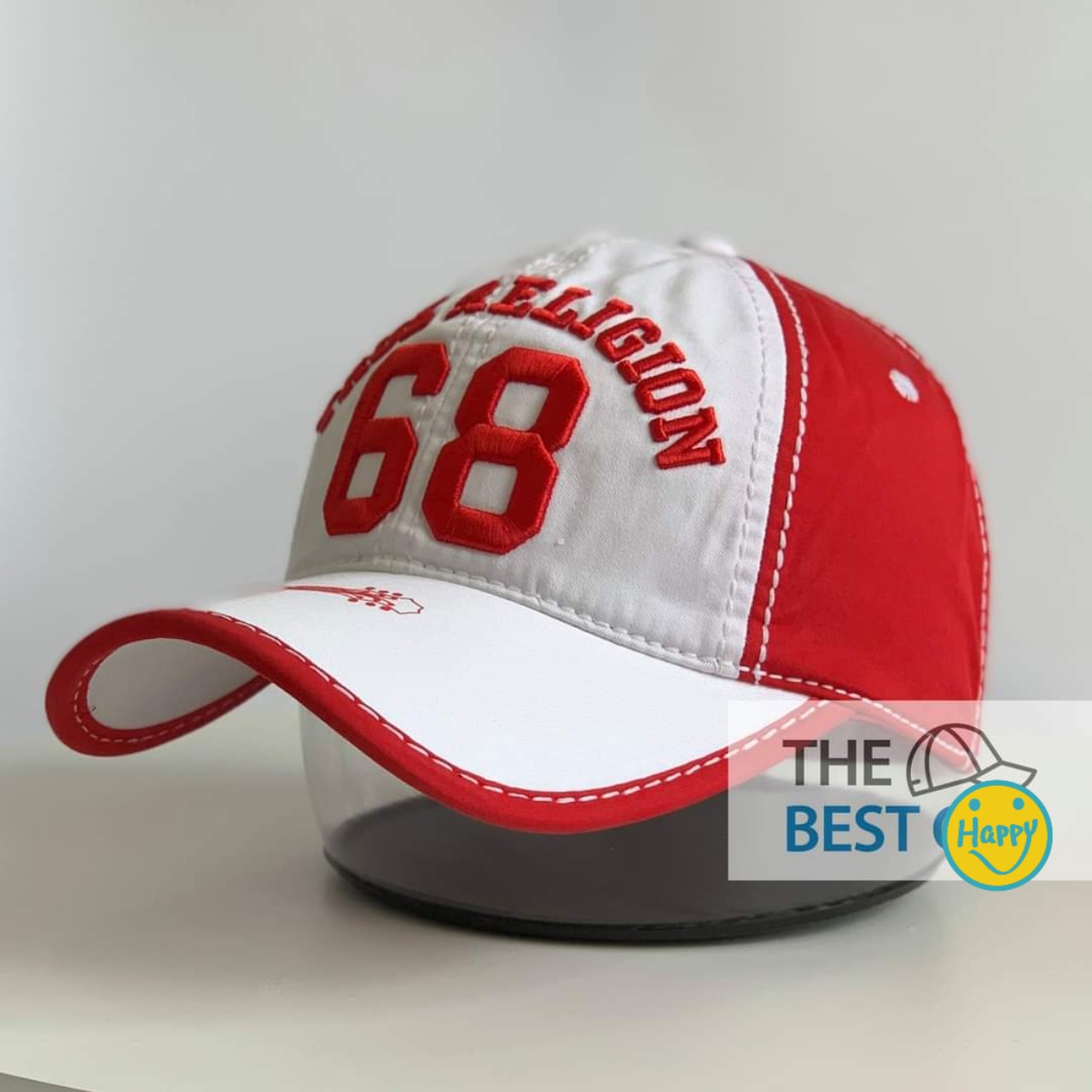 Nón Kết Ông Địa Thêu Số 68 Lộc Phát  Cao Cấp.(Màu đỏ )