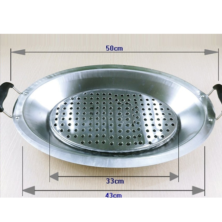 Khay lẩu cá chép om dưa bằng inox ( Có vỉ hấp )