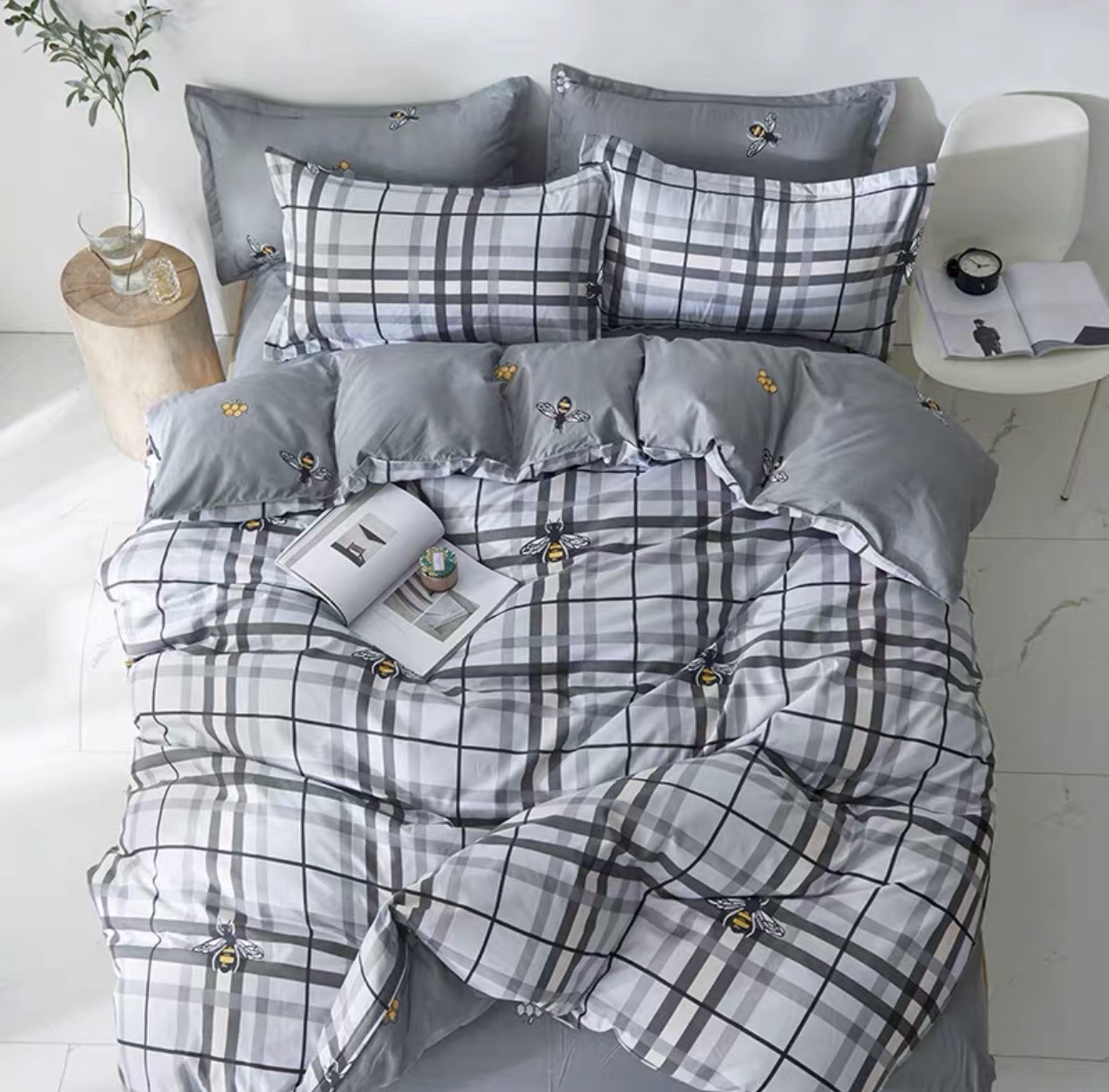 Trọn Bộ 4 Món Cotton Poly Nhập Mẫu ONG KẺ SỌC