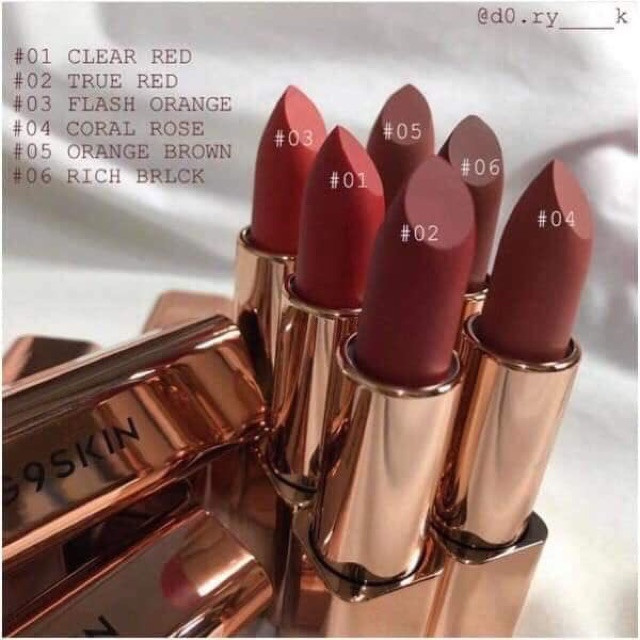 Son Thỏi Lì Chất Siêu Mịn Vỏ Vàng Cao Cấp G9Skin First V-Fit Lipstick[Màu 1-8]