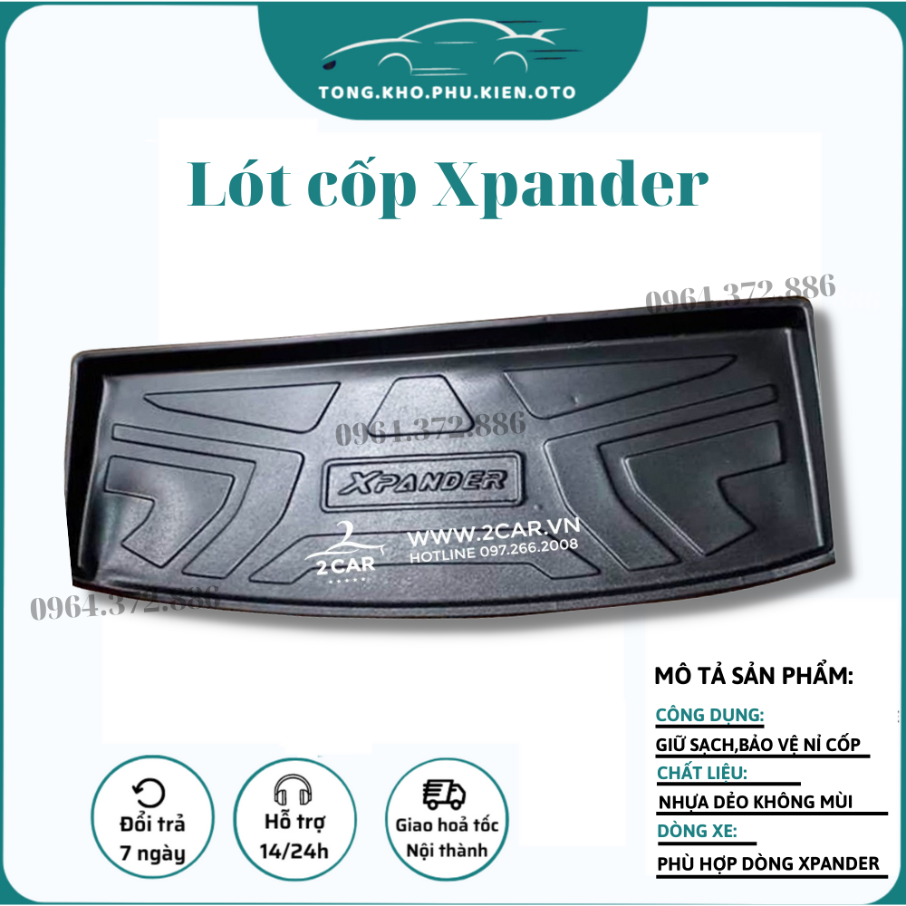 Lót cốp xe Mitsubishi Xpander 2018-2024 nhựa dẻo cao cấp