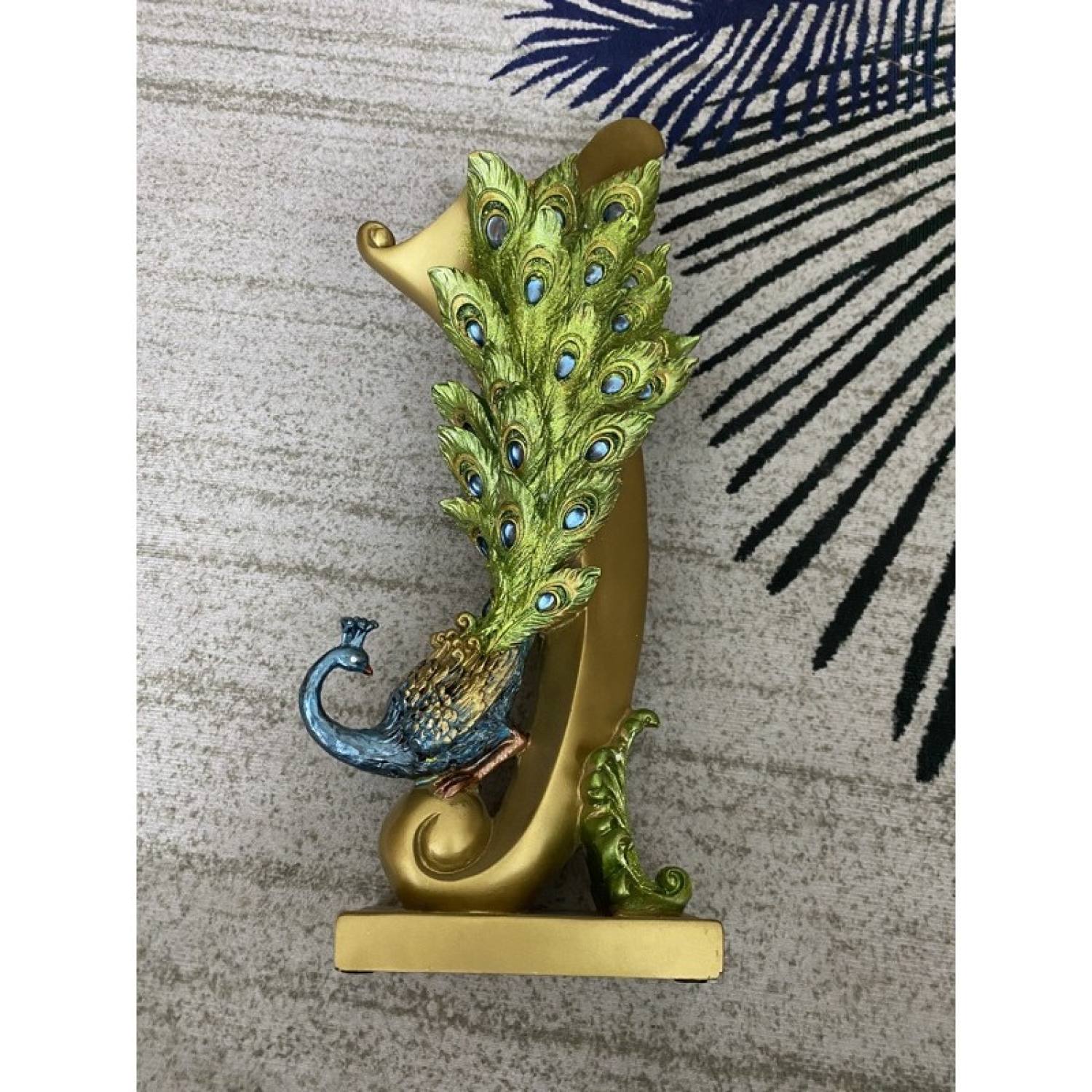 Bình cắm lông công, cắm hoa hình chim công xanh [Hàng nhập khẩu]