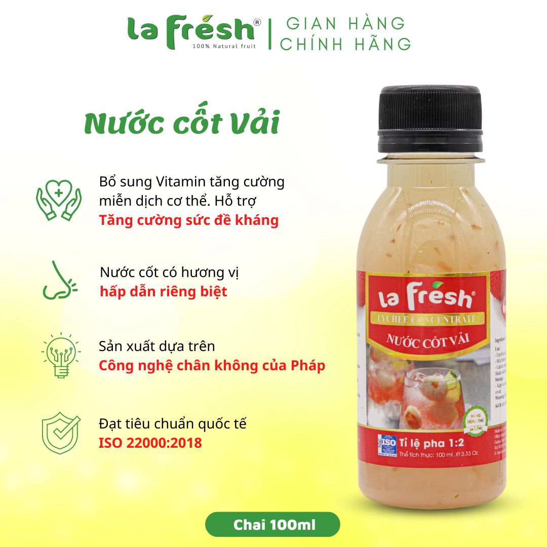 Nước cốt Vải Lafresh chai 100ml
