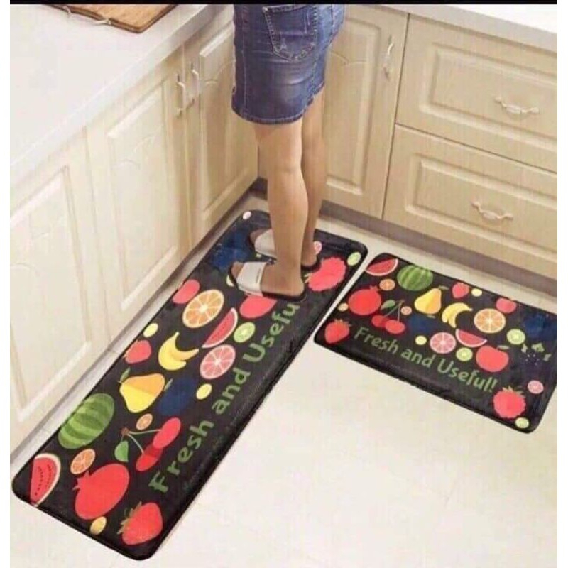 SET 2 Thảm Nhà Bếp  3D, Thảm Trải Sàn  (40*60 + 40*120 cm)