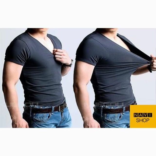 Áo thun cổ tim form body