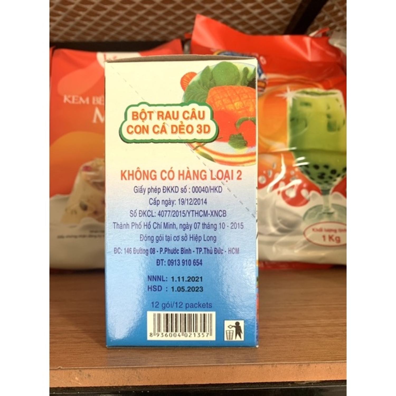 Bột Rau Câu Con Cá Dẻo Hiệp Long (Hộp 12 gói)