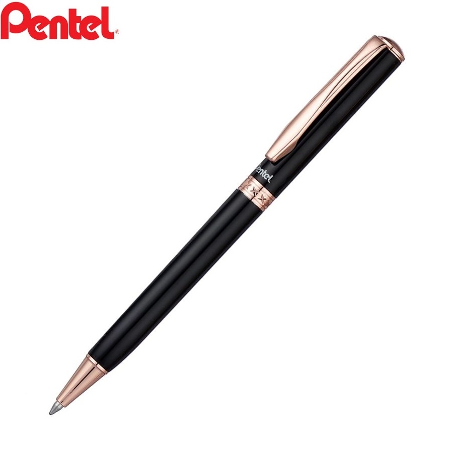 Bút ký cao cấp Pentel B811 ngòi 0.8mm mực xanh kèm hộp | Bút bi Nhật Bản thiết kế nắp vặn vỏ nhiều màu