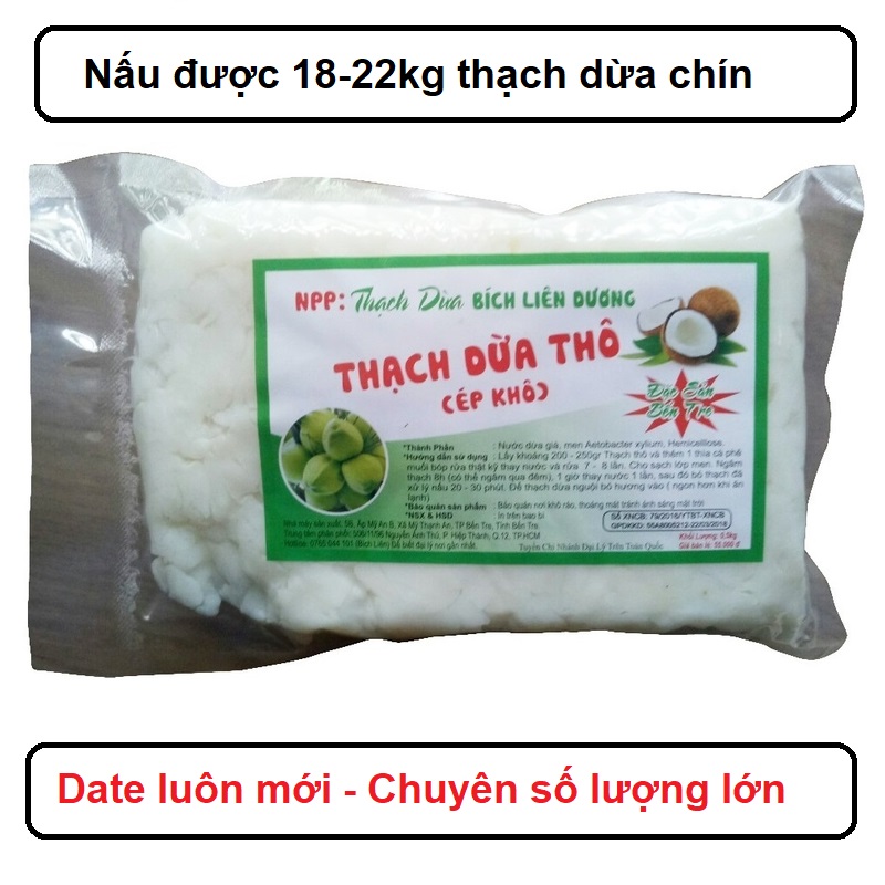 1kg thạch dừa thô ép khô đặc sản bến tre tặng hương dừa SuTo Shop