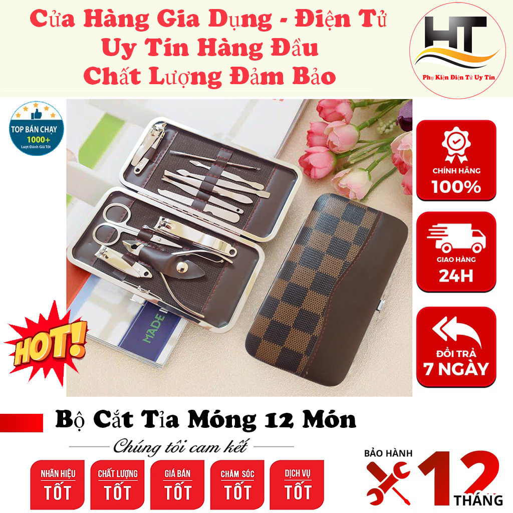 Bộ Cắt Tỉa Móng Tay Móng Chân 12 Món Tiện Dụng