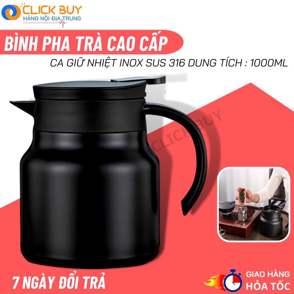 Ấm pha trà giữ nhiệt cao cấp dung tích 1000ml chất liệu nhựa PP cách nhiệt ruột inox 316 giữ nhiệt 6-12h thiết kế hiện đại-ấm trà giữ nhiệt bình pha trà giữ nhiệt ấm giữ nhiệt ấm pha trà ấm pha trà giữ nhiệt bộ ấm trà bình ph
