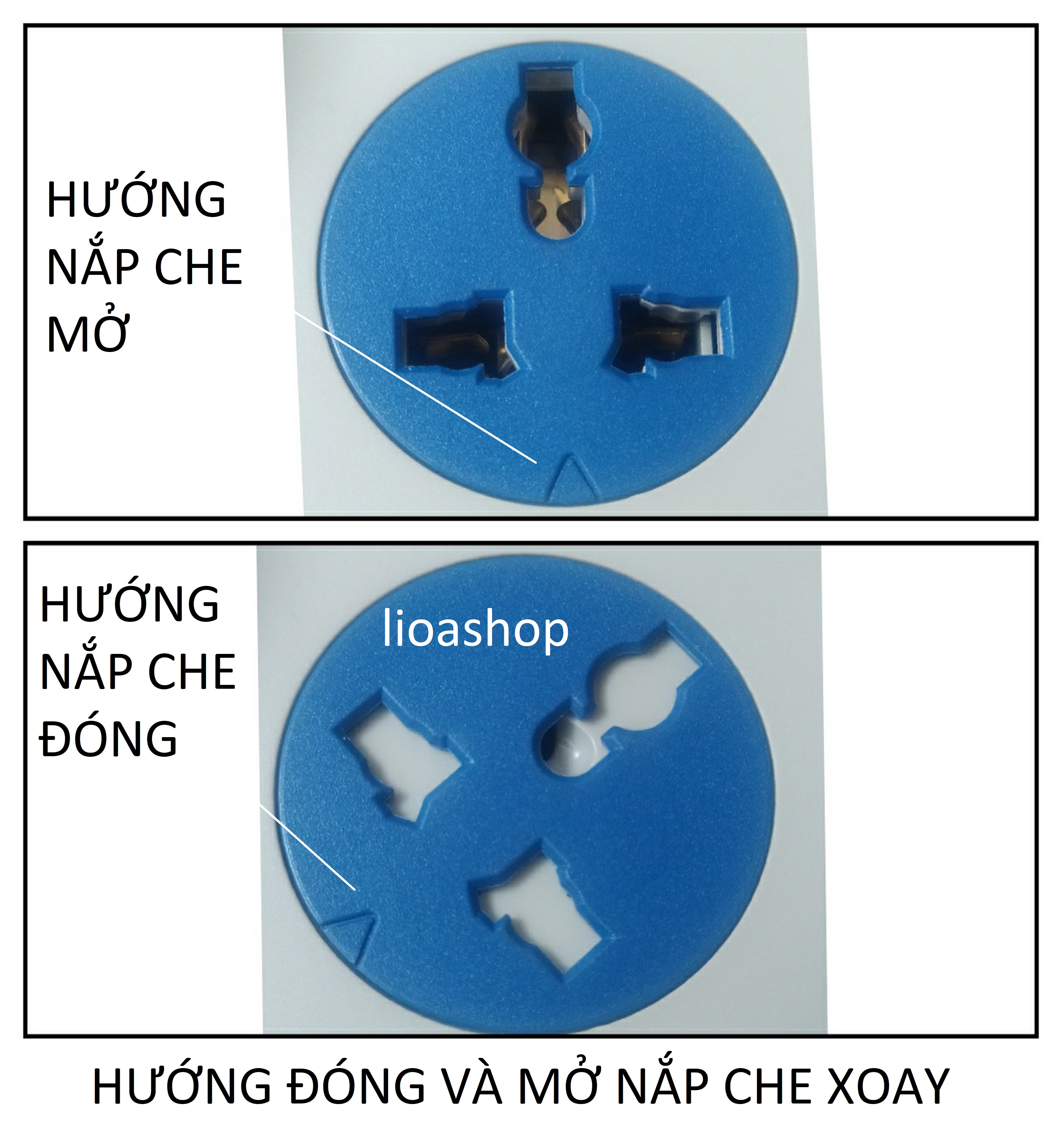 Ổ CẮM 3ĐA NĂNG LiOA -10A CÓ DÂY TIẾP ĐẤT - LOẠI MỚI.