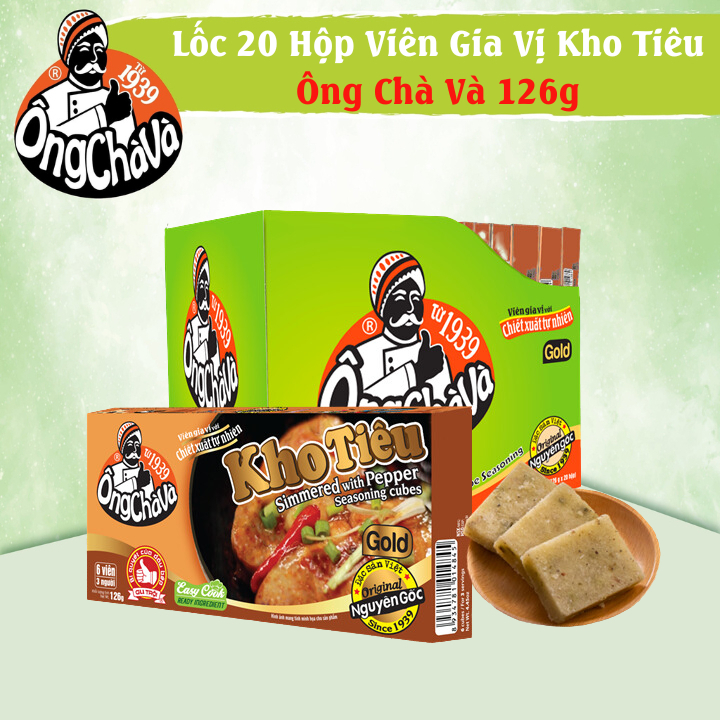 Ong Cha Va - Combo 20 boxes of Simmered with Pepper Seasoning Cubes126g