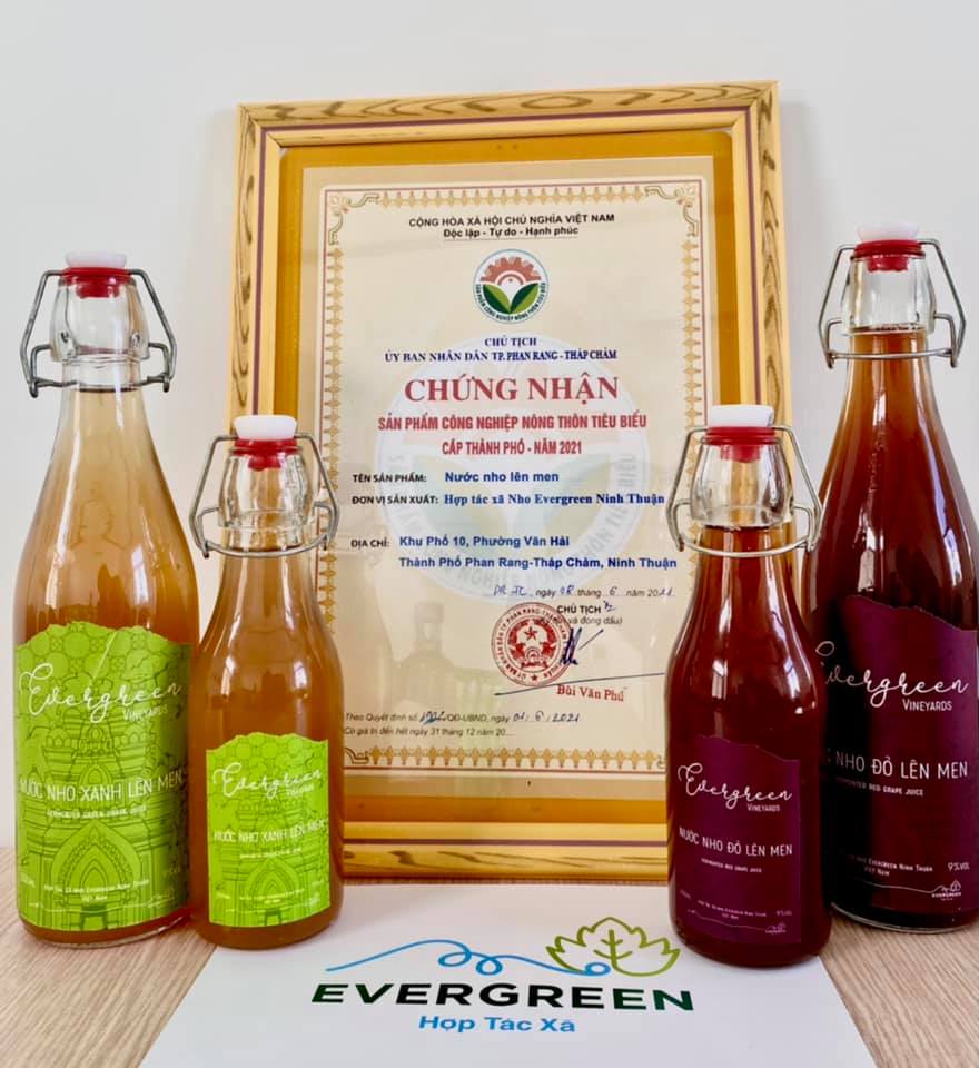 Nước nho đỏ lên men 500ml- HTX Evergreen