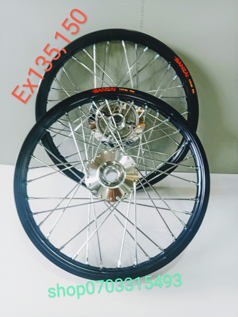 [HCM] CẶP BÁNH CĂM EX 135 150 ĐÙM MẠ CROM LOẠI 1 NIỀNG NHÔM BANZAI, DALE, SOLUTE THÁI LAN (TƯ VẤN NHANH SDT SHOP TRÊN HÌNH)