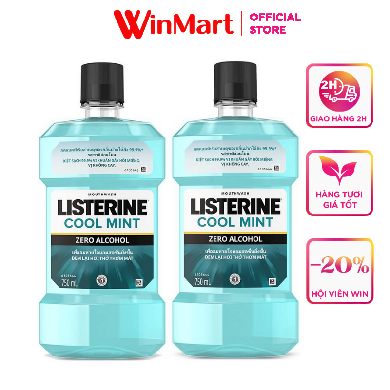 [Siêu thị WinMart] - Bộ đôi nước súc miệng diệt khuẩn Listerine Cool Mint 750ml