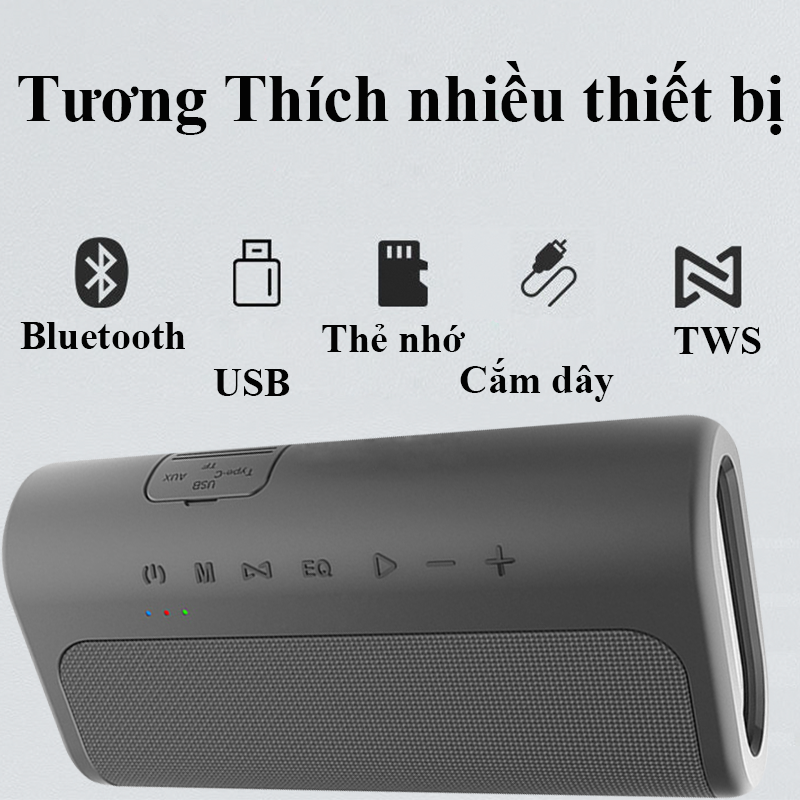 Loa Nghe Nhạc Bluetooth Công Suất 100W Dung Lượng Pin 10400mAh Kết nối Bluetooth, USB, Thẻ nhớ, Line in 3.5mm, Chíp DSP khuyếch đại âm thanh cao cấp, Kết nối đôi lên 200W Sạc nhanh Type C - Hàng Chính Hãng PKCB