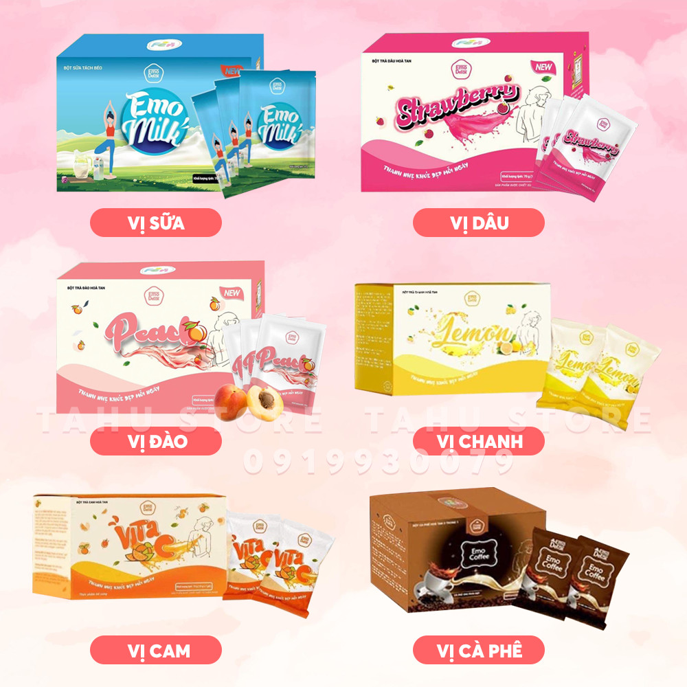 Bột hòa tan giảm cân vị Sữa Emo Detox thơm ngon - TAHU