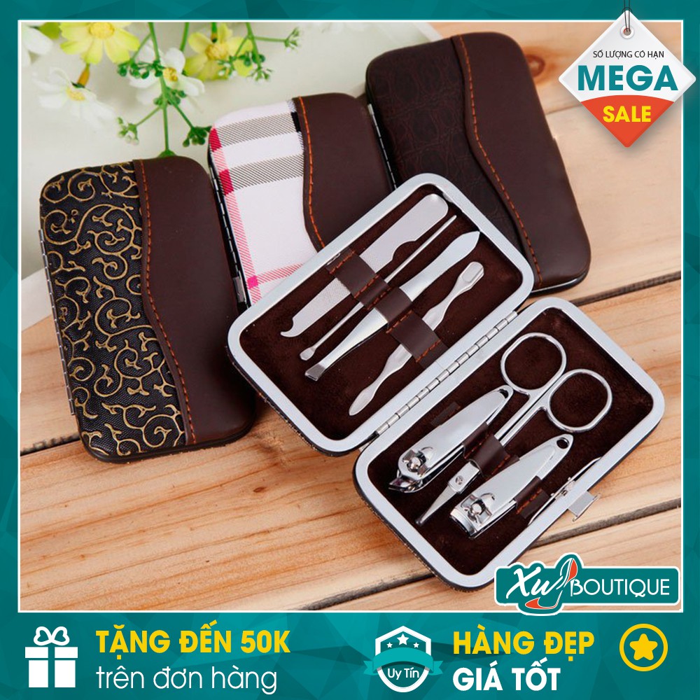 Bộ Kiềm,Bấm,Cắt Móng Tay 7 Món Da