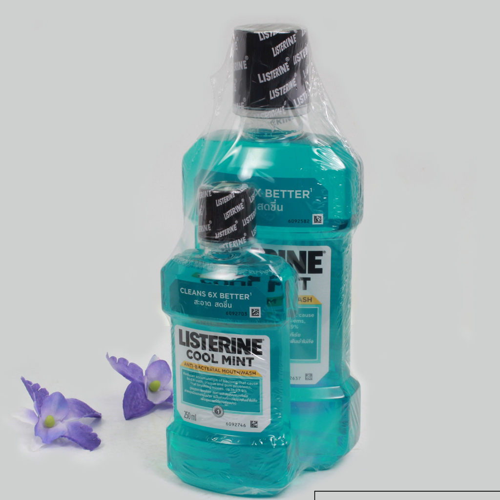 Combo Nước súc miệng Listerine 750ml và 250ml