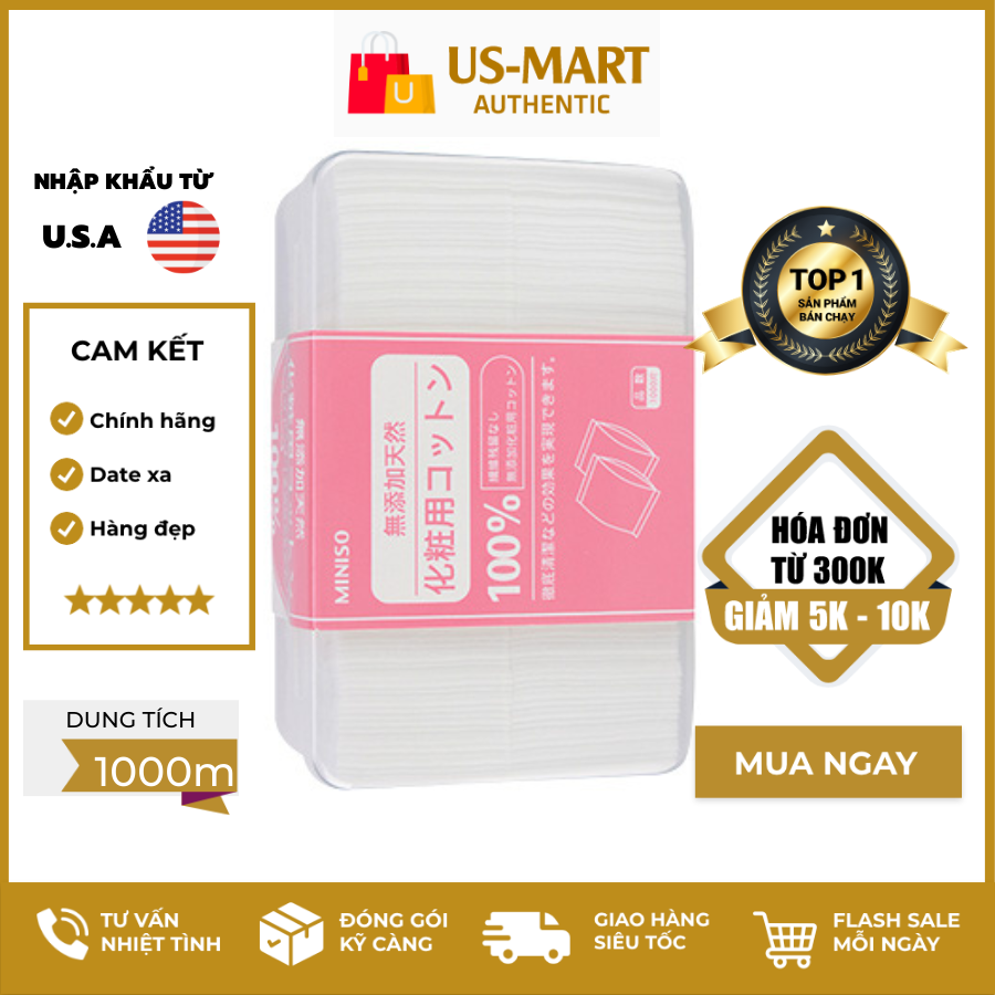 [HCM]Bông Tẩy Trang Miniso 1000 Miếng