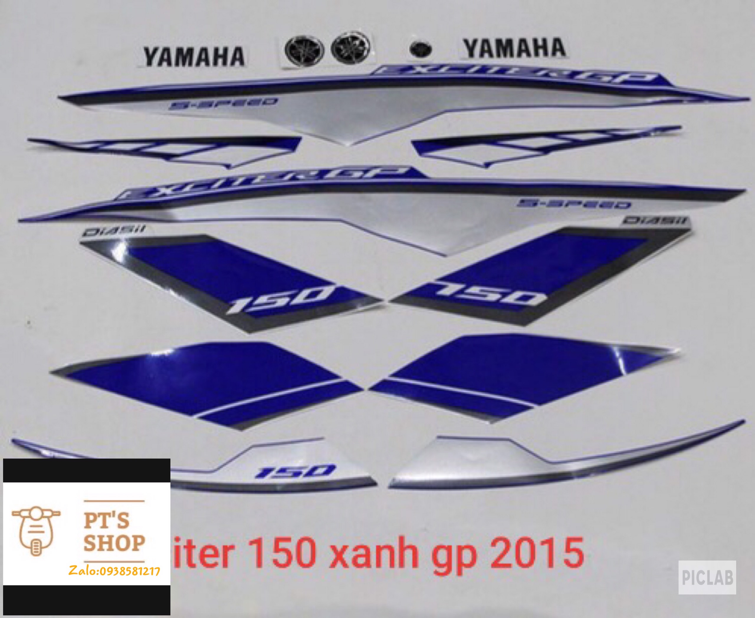 [HCM]BỘ TEM EXCITER 150 MÀU XANH GP ĐỜI 2015