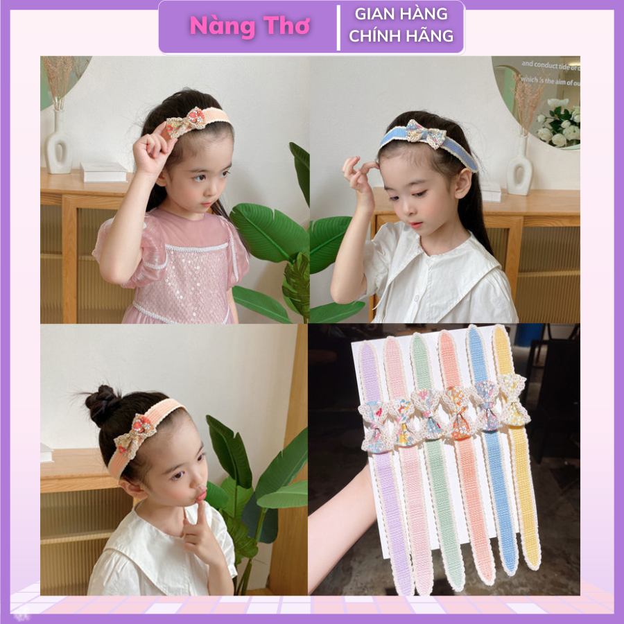 Cài tóc dán cho bé đính nơ phong cách HÀN QUỐC siêu đáng yêu