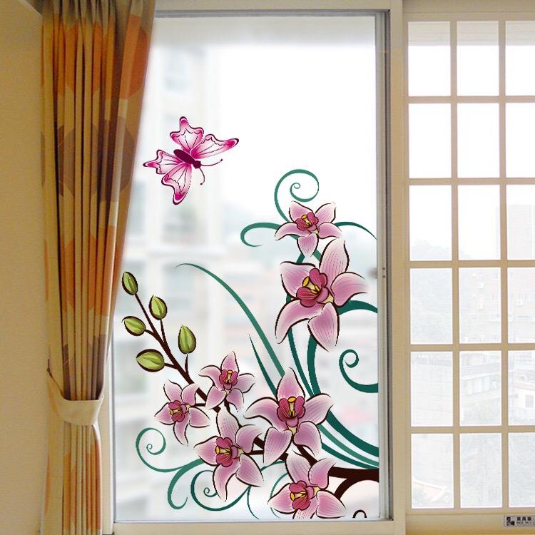 [HCM]Decal Dán Kính Cao Cấp - Hoa Ly Hồng cong ( 60x116 )-DK1046