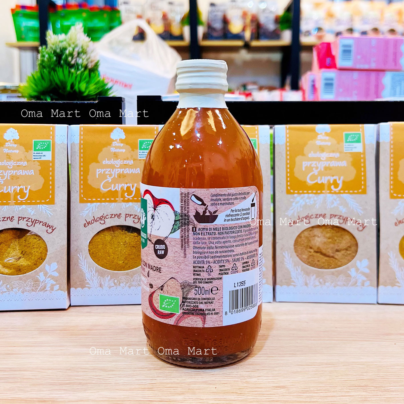 Giấm táo hữu cơ có giấm cái Probios 500ml