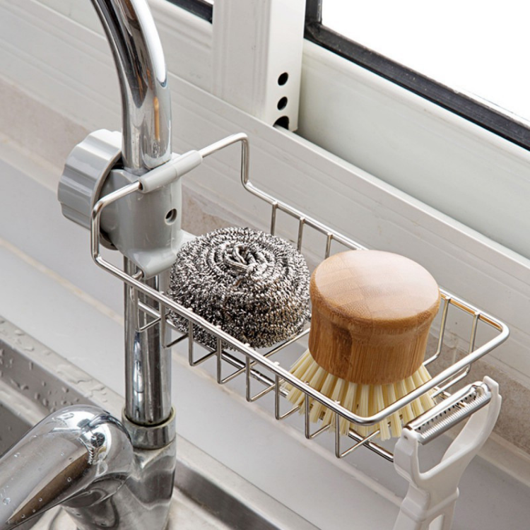 Kệ gắn vòi nước INOX đê đô rửa chén tiện lợi