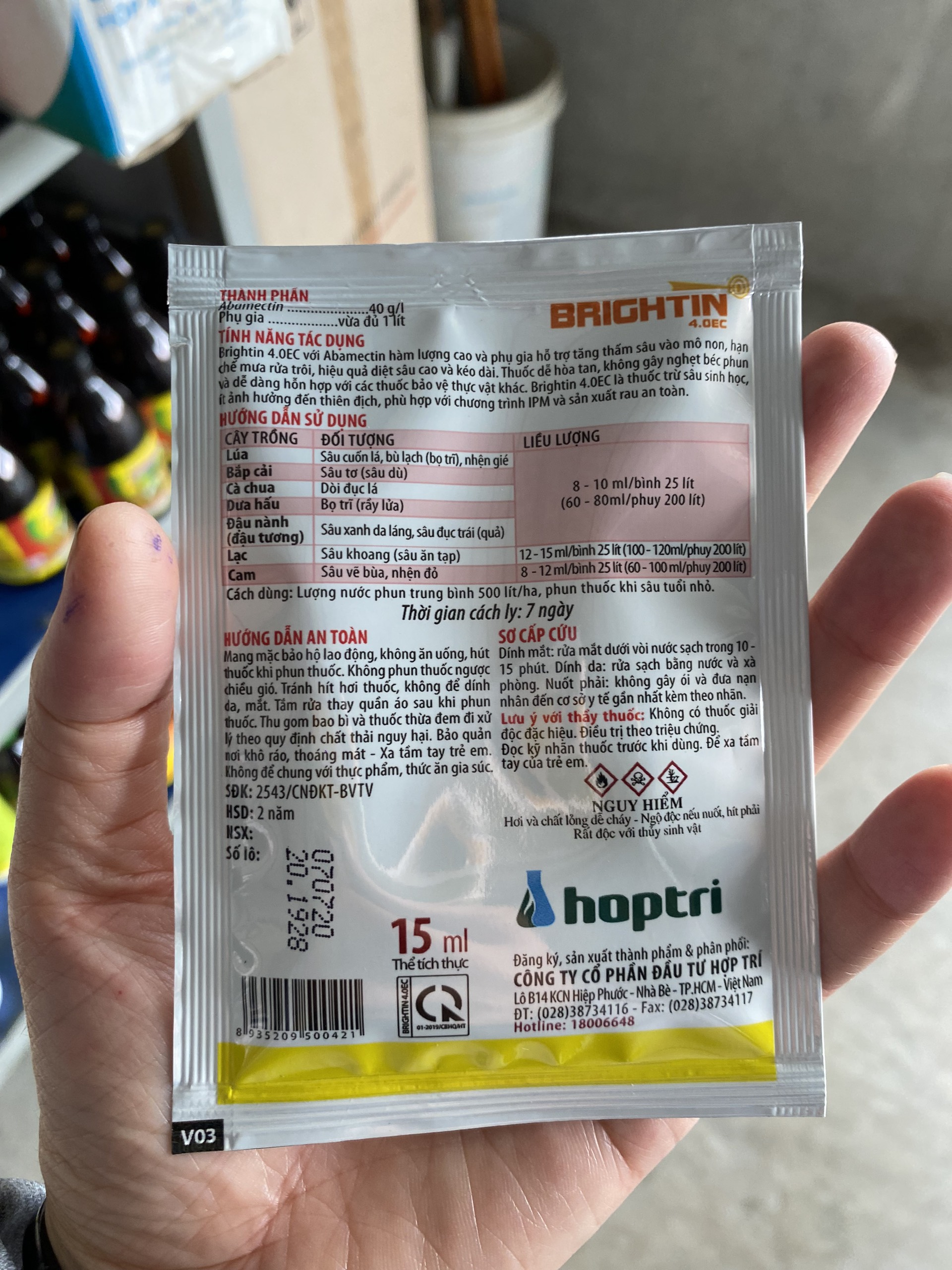 Thuốc trừ sâu sinh học Brightin 4EC (15ml)