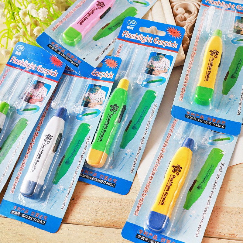 [Hoàn tiền 6%] Lấy ráy tai có đèn phát sáng vì giấy (1 set có 3 đầu thay nhau) 𝐂𝟔𝟓